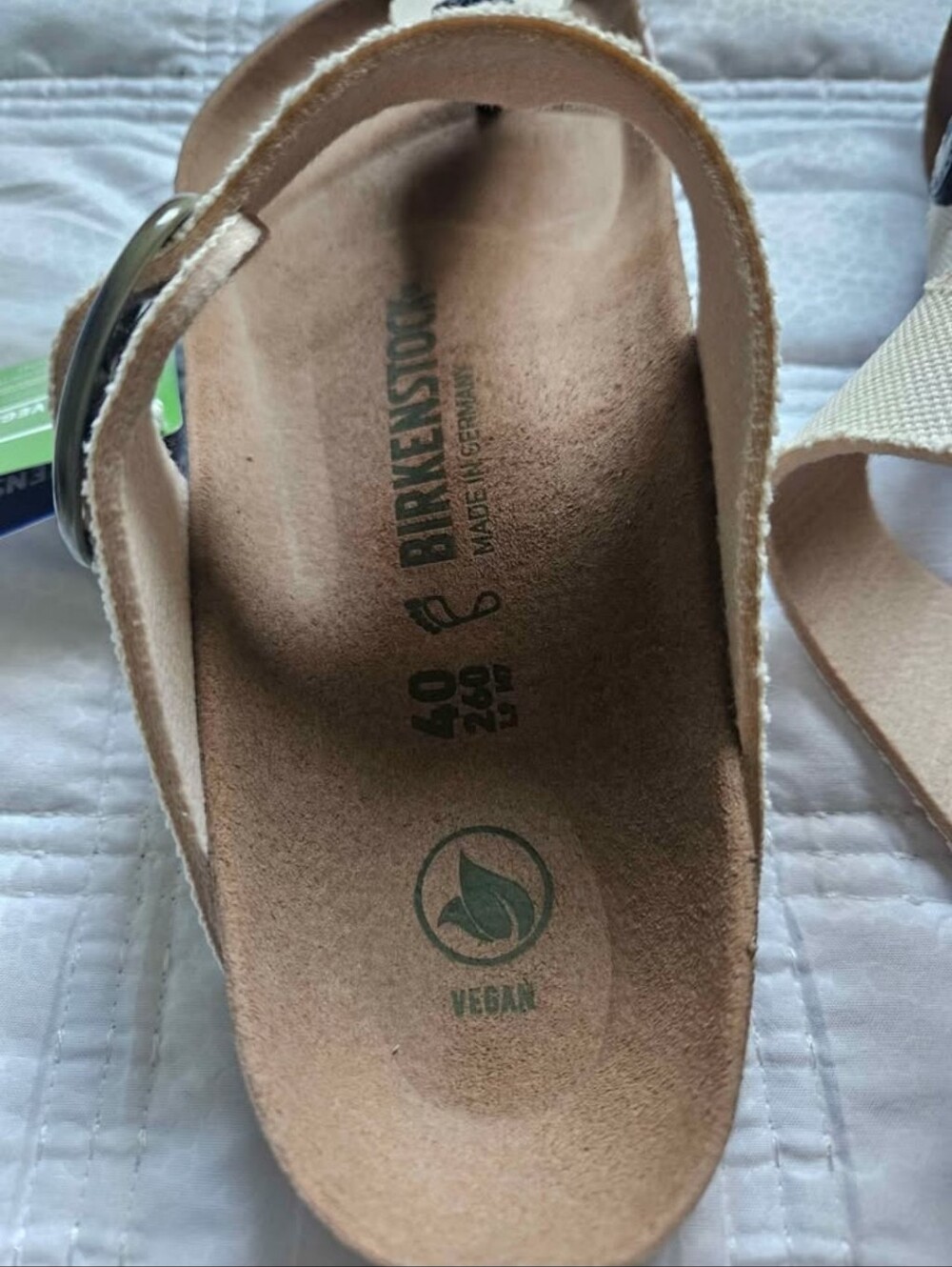 Birkenstock Gizeh Big Buckle Cream Canvas Thong Sandals - Picture 2 of 4
